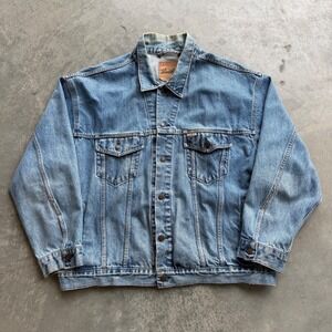 Levi Strauss Signature Mens 2XL Denim Trucker Jacket Blue Medium Wash Cotton